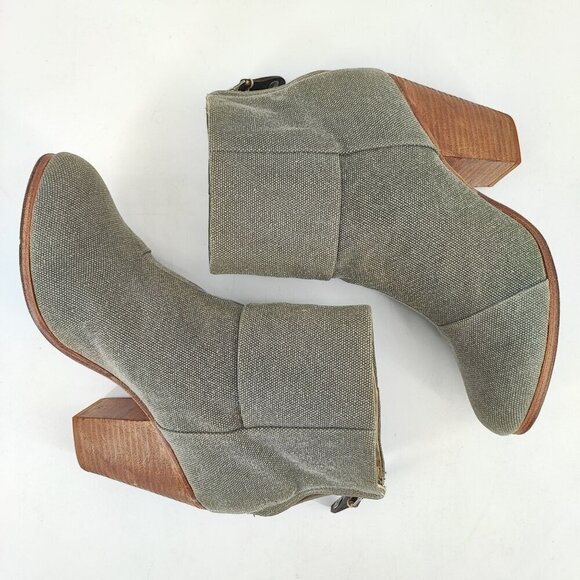 Rag & Bone Women’s Newbury Tan Canvas Ankle Boots Size 11 - Picture 6 of 9